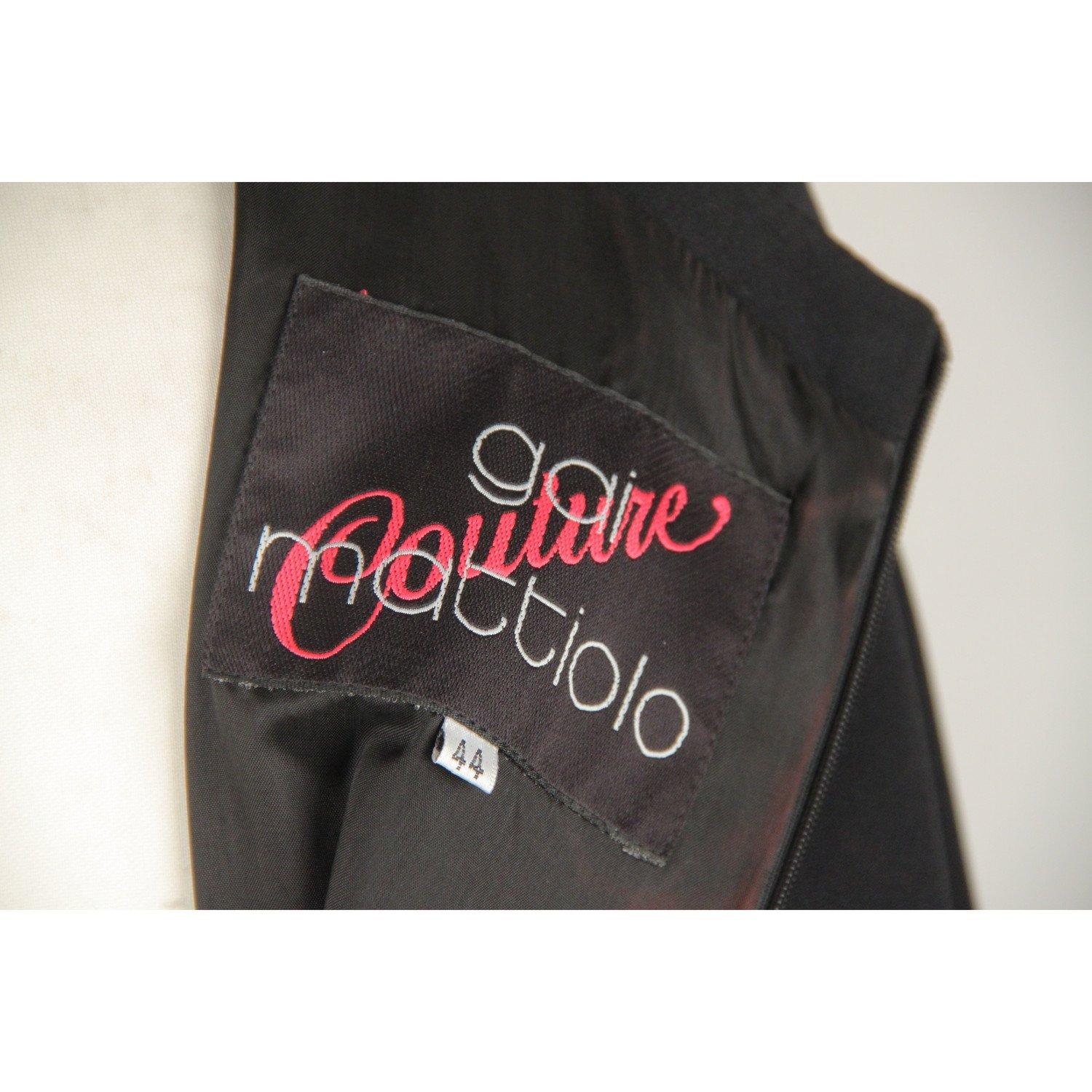 GAI MATTIOLO COUTURE Vintage Black LONG SLEEVE DRESS Size 44 3