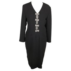 GAI MATTIOLO COUTURE Vintage Black LONG SLEEVE DRESS Size 44