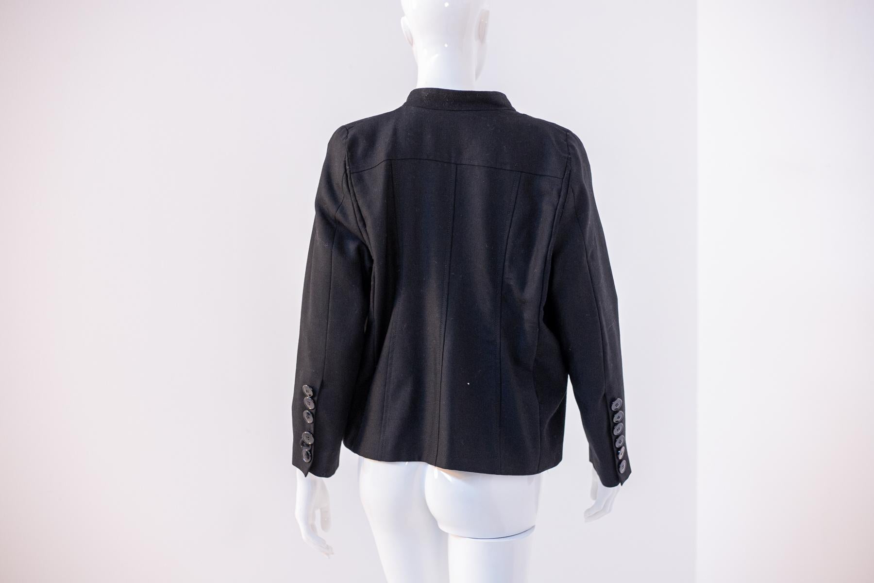 Gai Mattiolo Jeans Black Wool Jacket For Sale 2