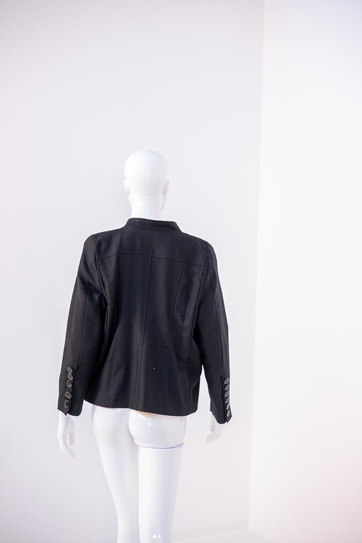 Gai Mattiolo Jeans Black Wool Jacket For Sale 3