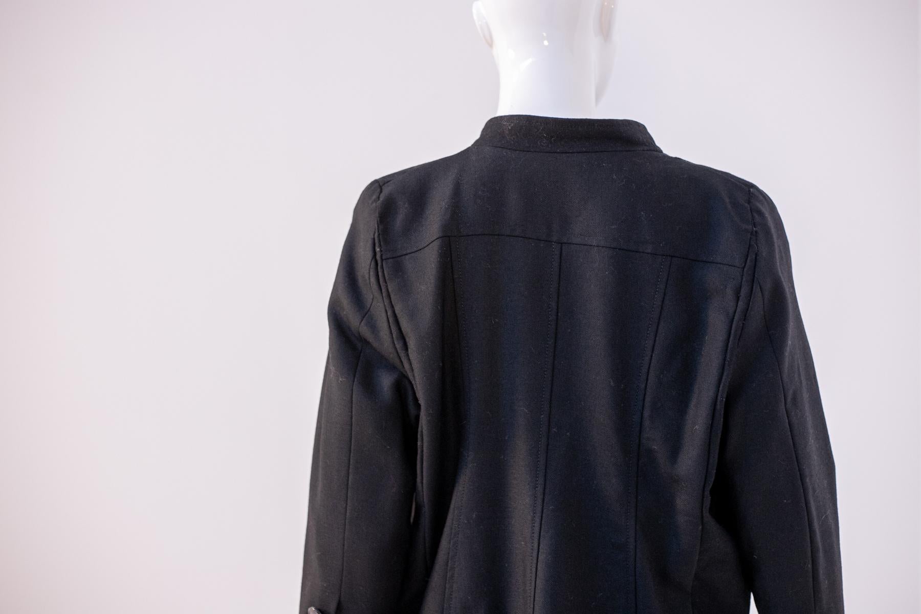 Gai Mattiolo Jeans Black Wool Jacket For Sale 5