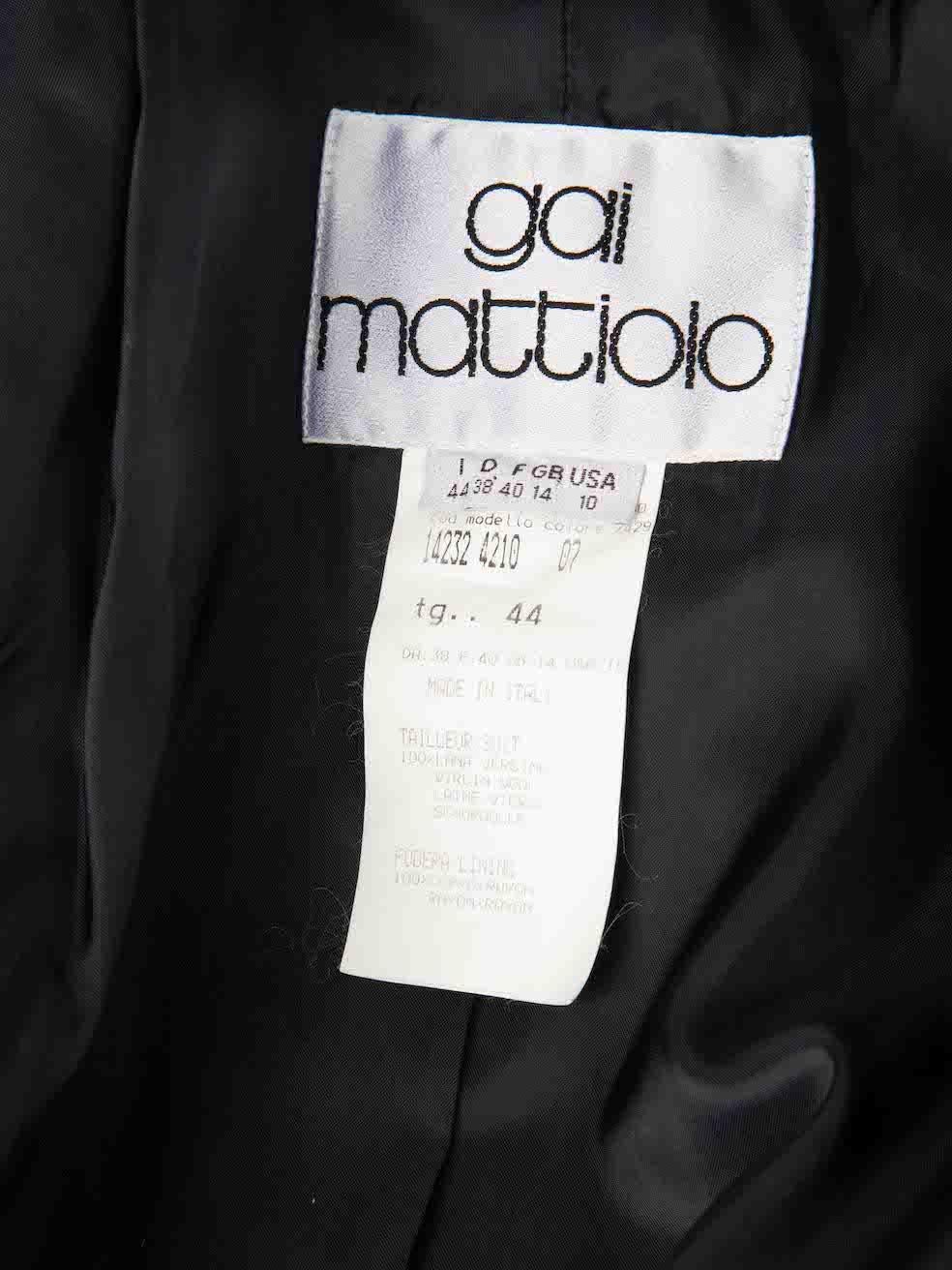 Women's Gai Mattiolo Navy Wool Pinstripe Pattern Blazer Size L For Sale