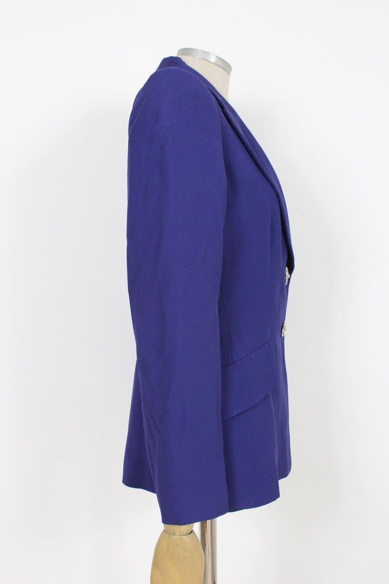 Gai Mattiolo Purple Jewel Button Evening Jacket 1990s In Excellent Condition For Sale In Brindisi, Bt