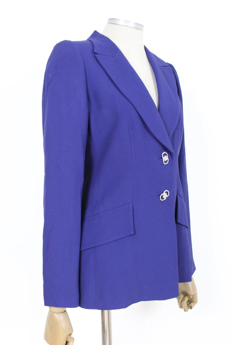Women's Gai Mattiolo Purple Jewel Button Evening Jacket 1990s For Sale
