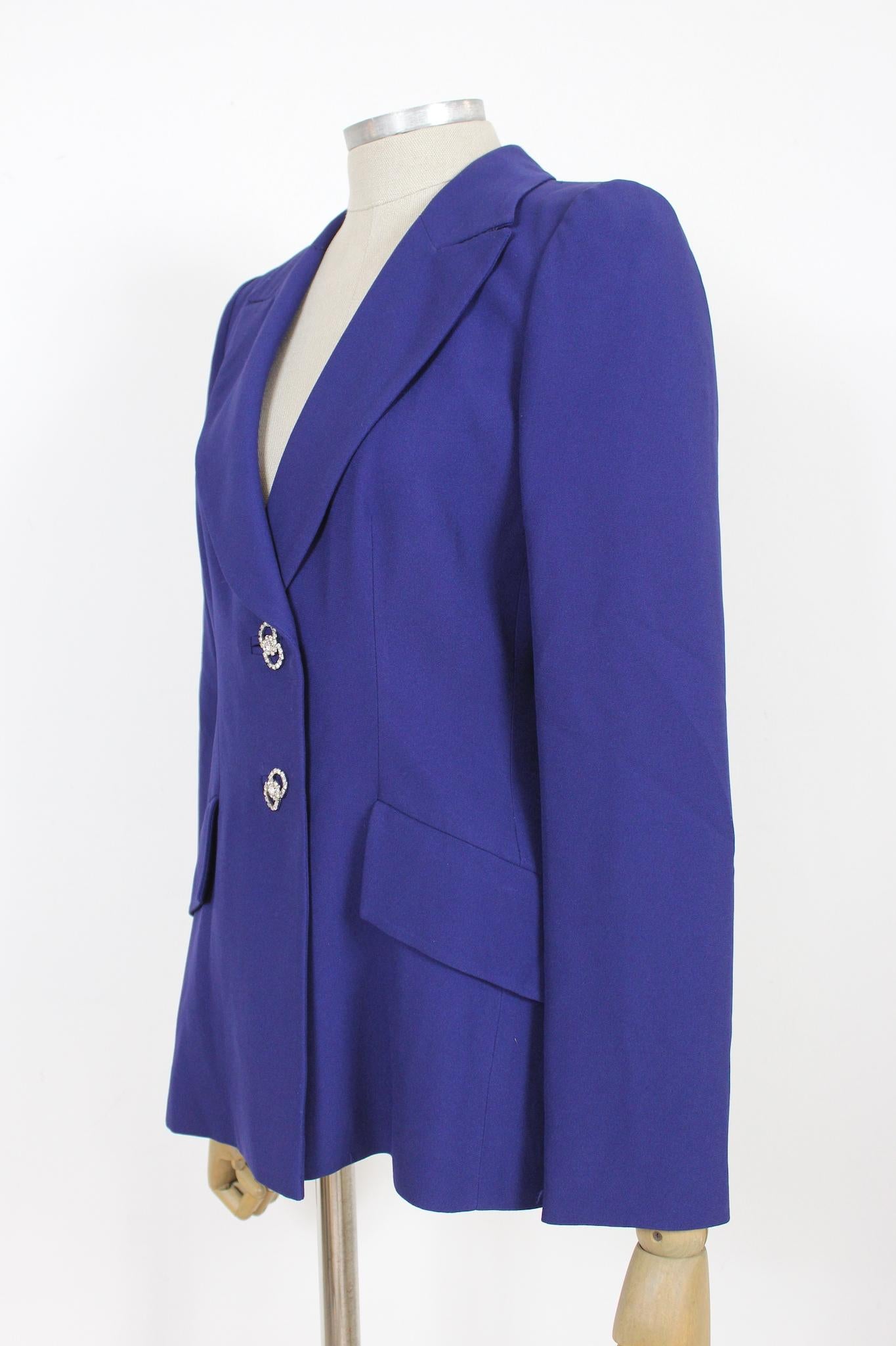 Gai Mattiolo Purple Jewel Button Evening Jacket 1990s In Excellent Condition In Brindisi, Bt