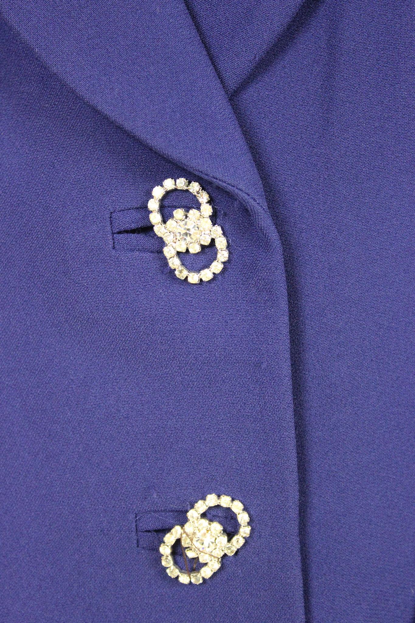 Women's Gai Mattiolo Purple Jewel Button Evening Jacket 1990s