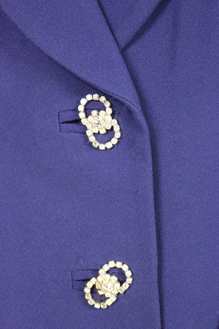 Gai Mattiolo Purple Jewel Button Evening Jacket 1990s For Sale 2