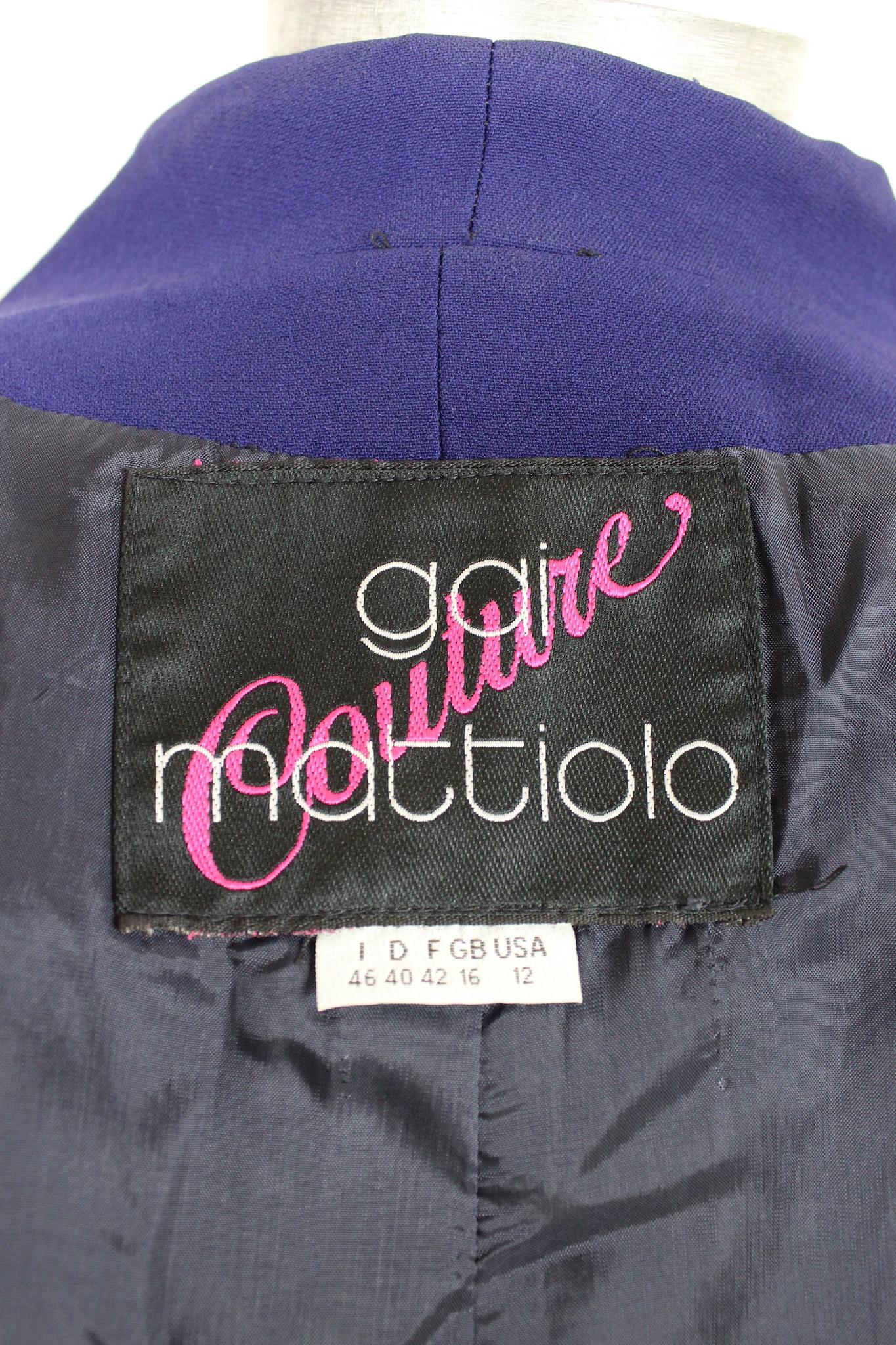 Gai Mattiolo Purple Jewel Button Evening Jacket 1990s 2