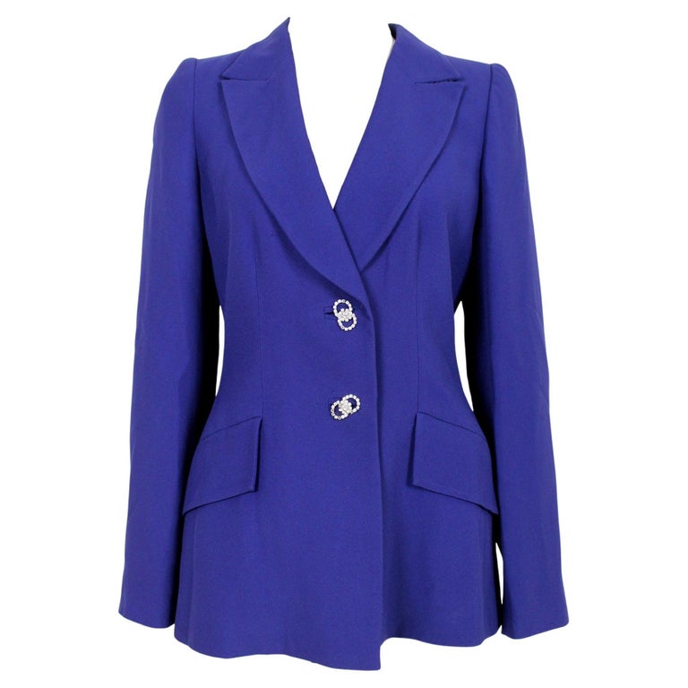 Gai Mattiolo Purple Jewel Button Evening Jacket 1990s For Sale