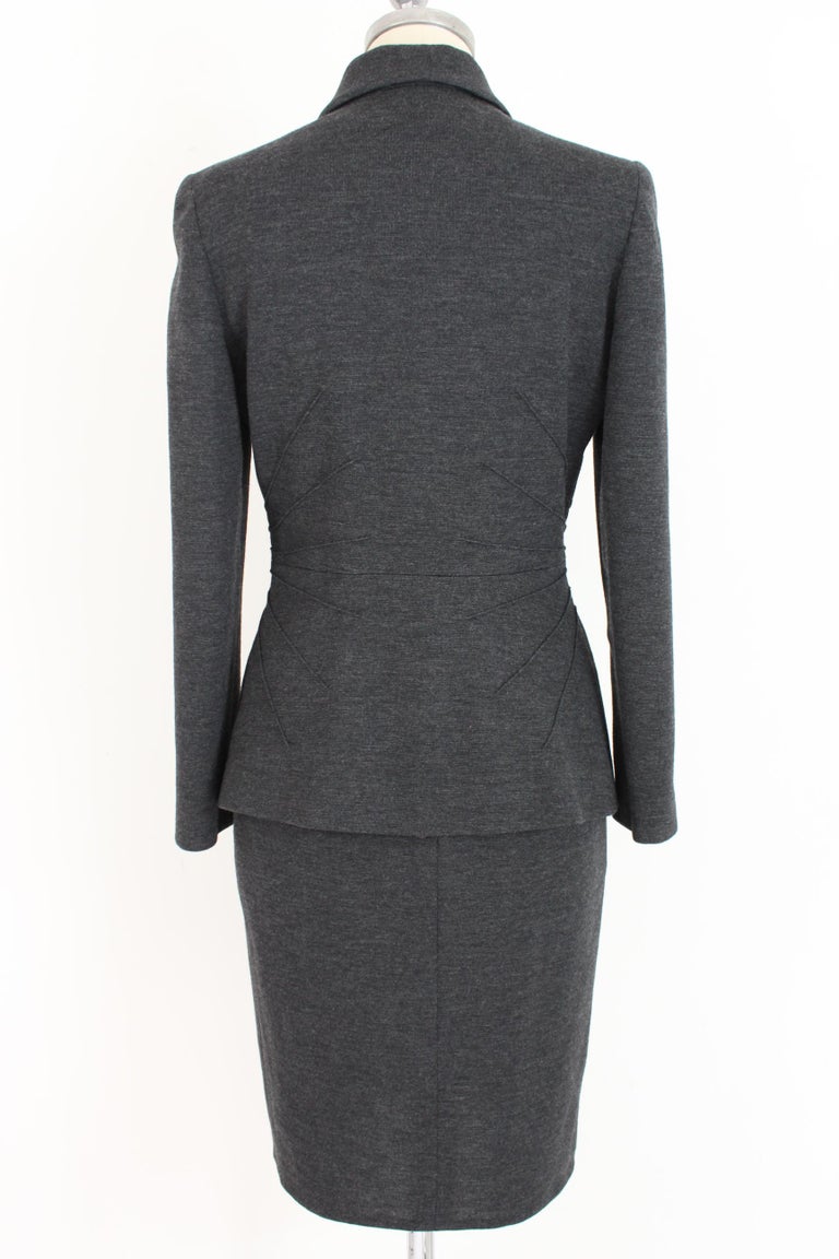 Gai Mattiolo Wool Gray Casual Suit Skirt and Jacket For Sale at 1stDibs