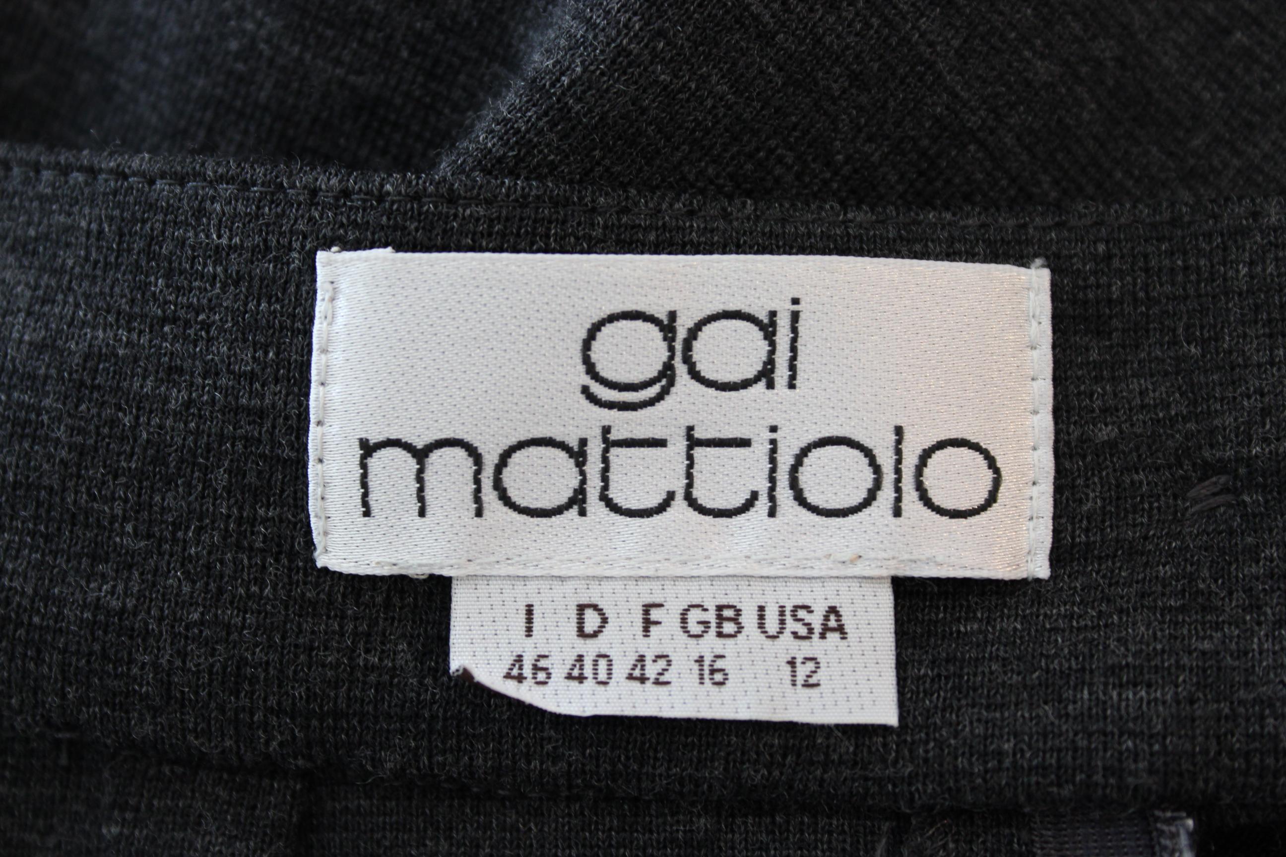 Gai Mattiolo - Tailleur jupe et veste de tailleur décontracté en laine grise  en vente 4