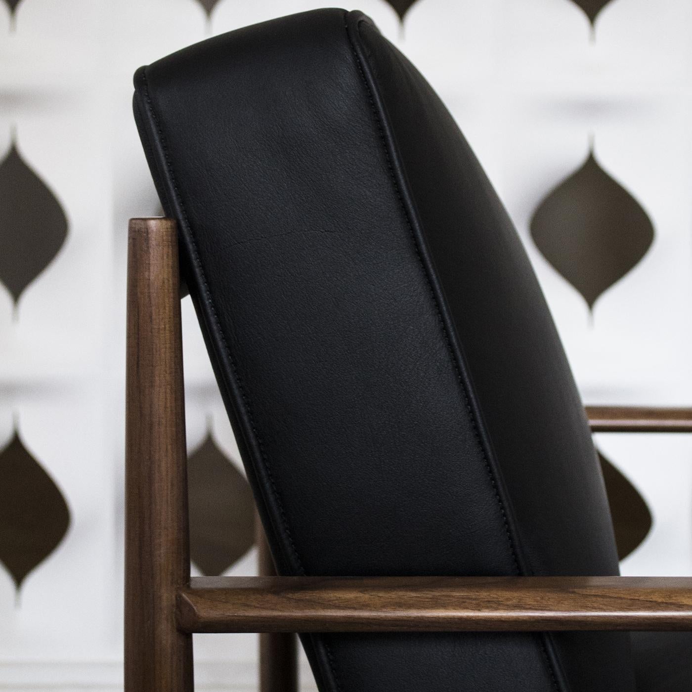 Gaia Armchair Black Leather  In New Condition In Milan, IT