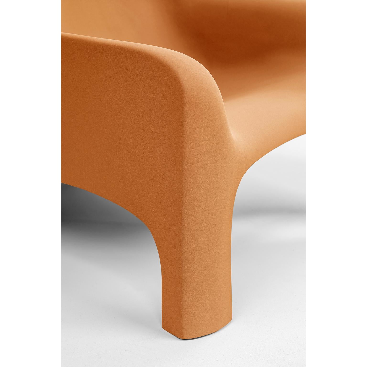 Mid-Century Modern Gaia Armchair by Arflex Designer Bartoli Trasformed by Draga&Aurel Fiberglass