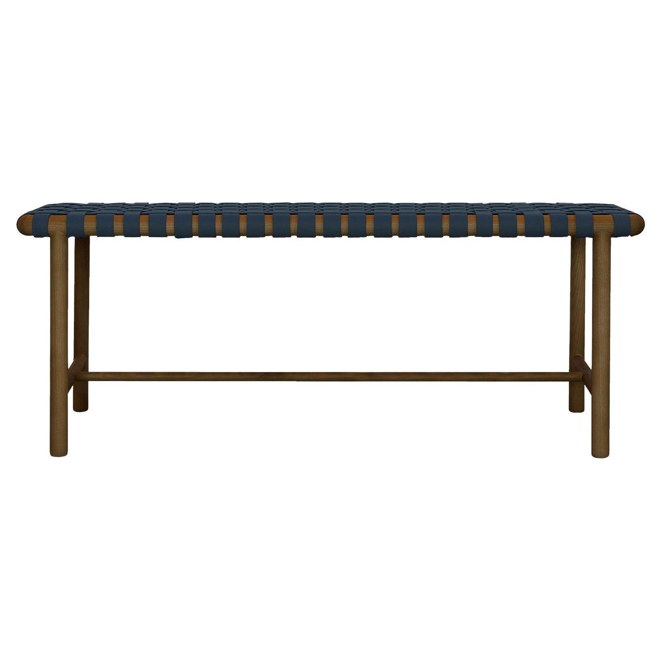 Gaia Bench - Walnut and Blue