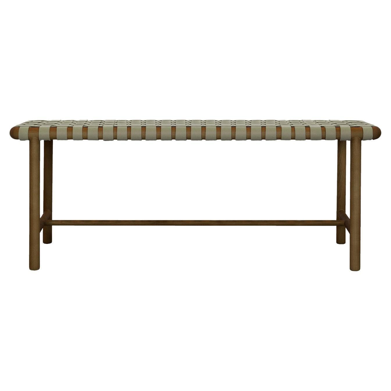 Gaia Bench - Walnut and Green