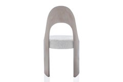 Carved, Sculptural, Modern, comfortable hand cerused dining chair.