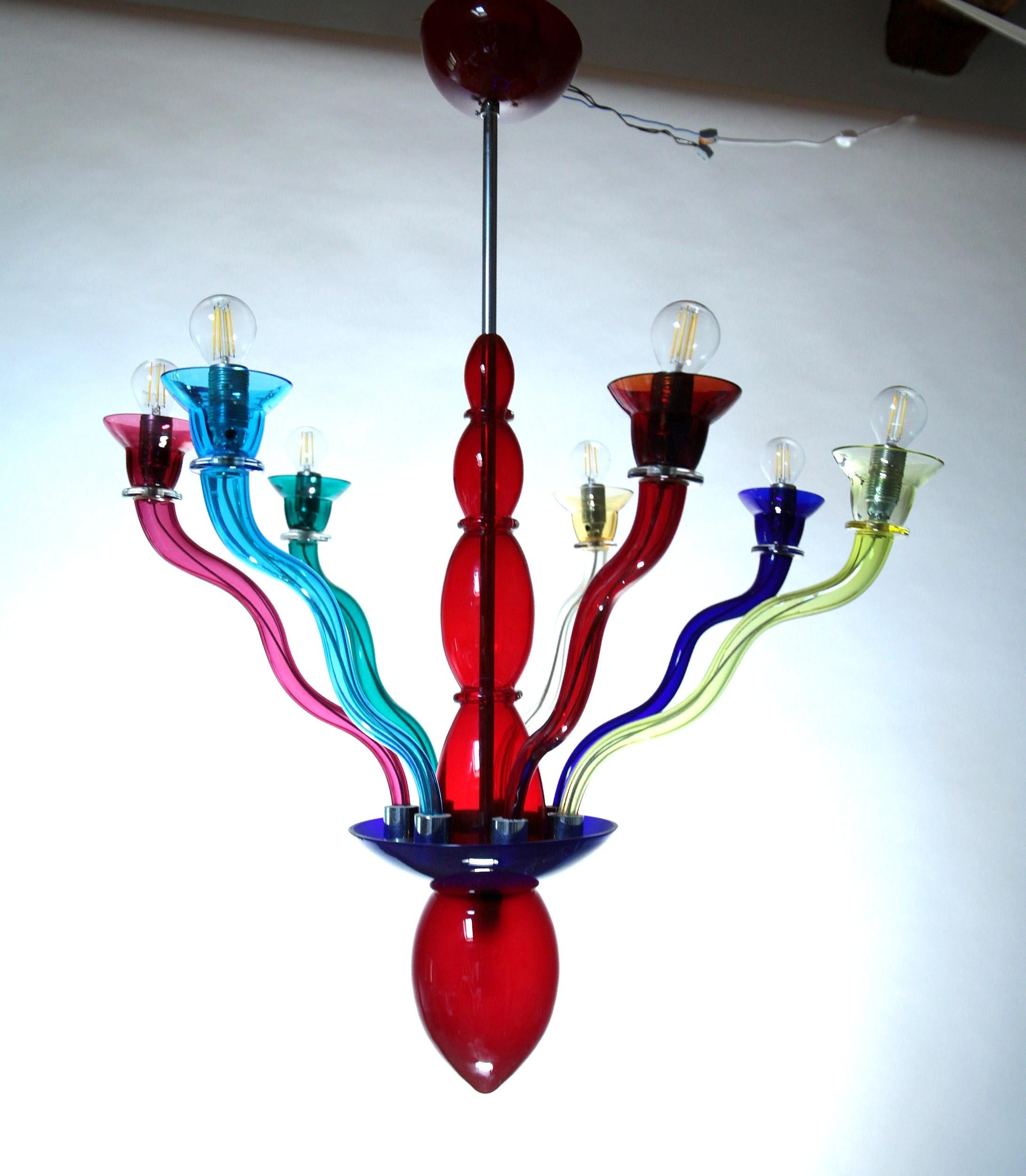 Gaia Chandelier, Venexiana, Gismondi Orni Halloween for VeArt, Memphis Style 80s For Sale 9