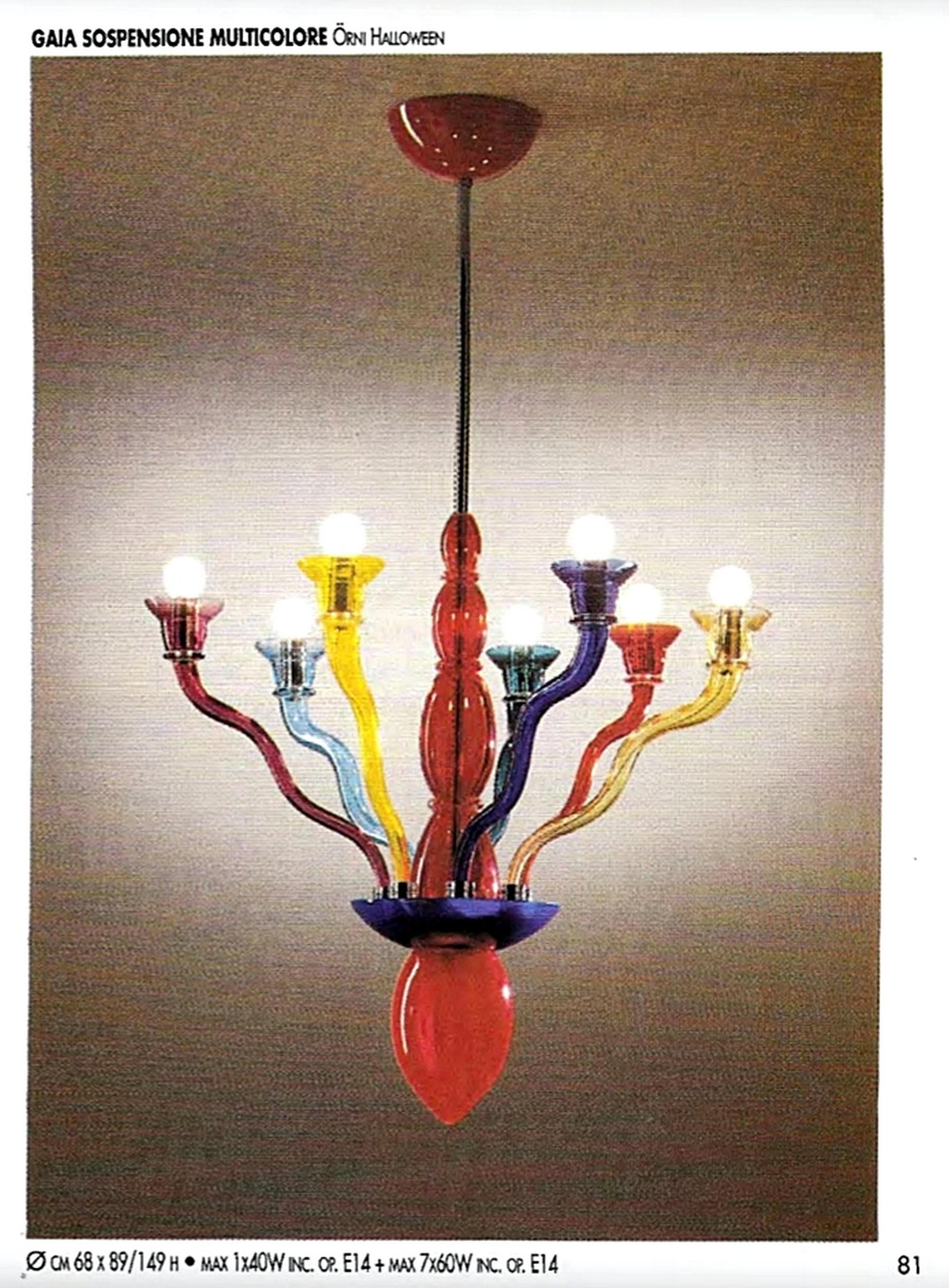 Gaia Chandelier, Venexiana, Gismondi Orni Halloween for VeArt, Memphis Style 80s For Sale 10