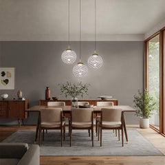 Gaia, Murano 5 Black and 2 White Mezza Filigrana glass sphere, Piattelli Design