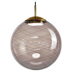Gaia, Murano Schwarze Mezza Filigrana Tessuto-Glaskugel, Silvio Piattelli Design