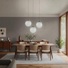 Gaia, Murano White Mezza Filigrana Tessuto glass sphere, Silvio Piattelli Design