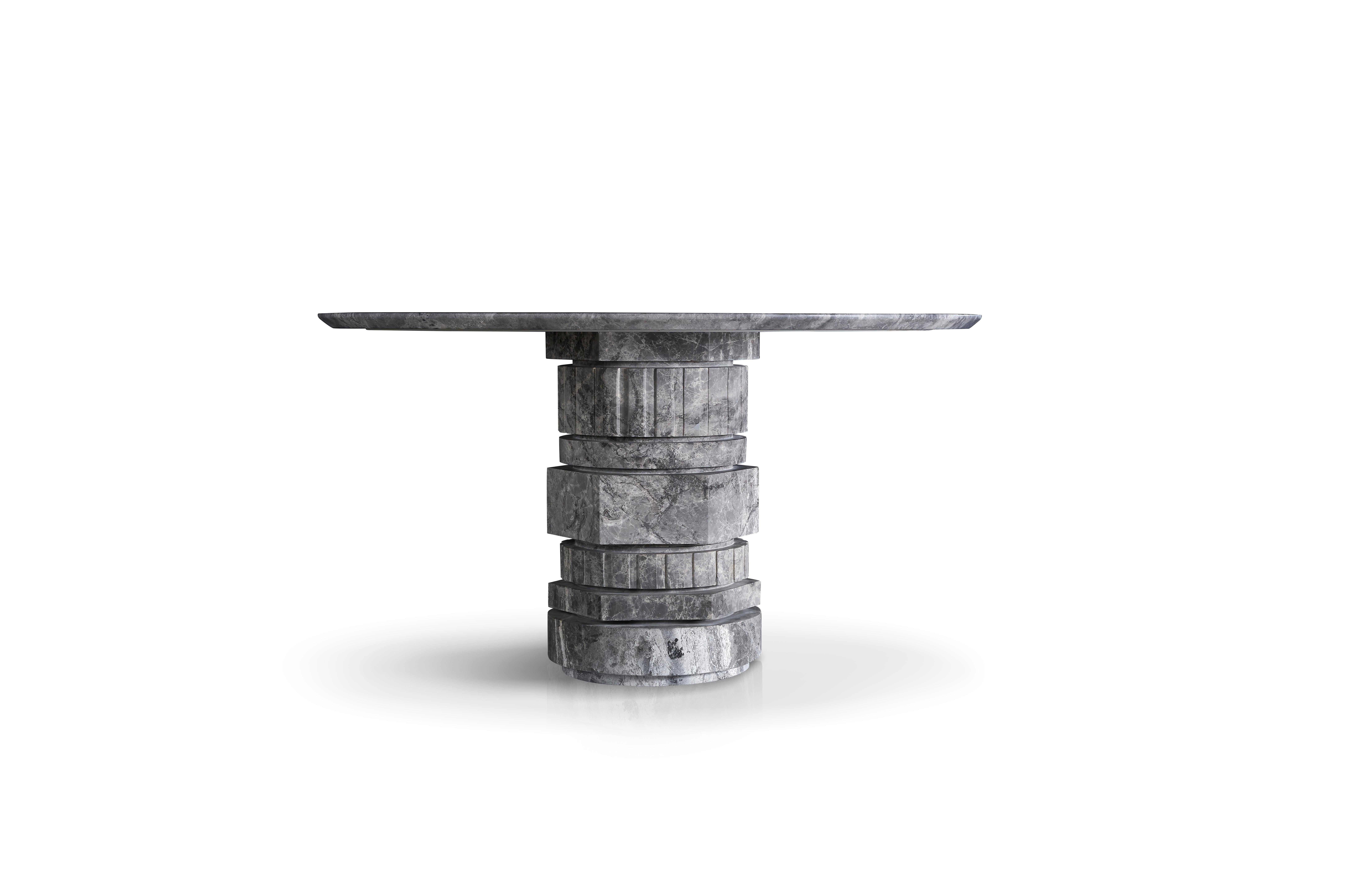 Mesa de comedor redonda GAIA  Mármol pulido de Contemporary Design Works en Nuevo estado para la venta en Miami, FL