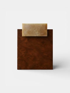 Tavolino GAIA - Legno di radica e onice Wood