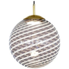 Gaia Trittico, 3 Murano 5 Black 2 White Filigrana glass sphere, Piattelli Design