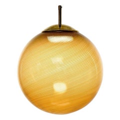 Gaia Trittico 3 Murano Amber MezzaFiligrana glass sphere Silvio Piattelli Design