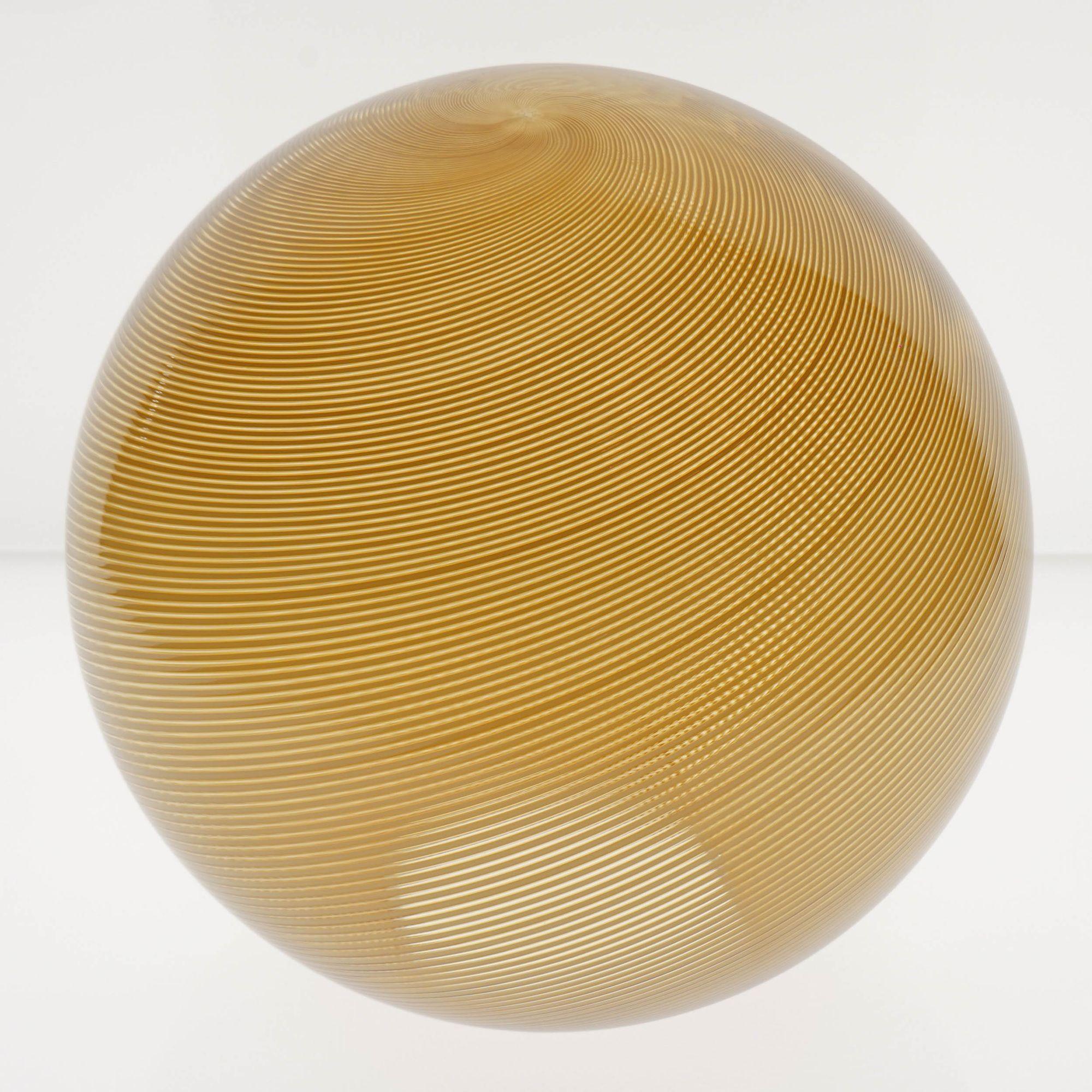 Gaia Trittico 3 Murano Amber MezzaFiligrana sphère en verre Silvio Piattelli Design en vente 13