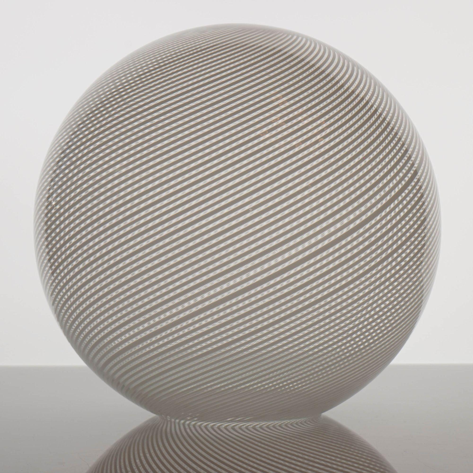Gaia Trittico, 3 sphères en verre Murano White Mezza Filigrana, Piattelli Design en vente 7