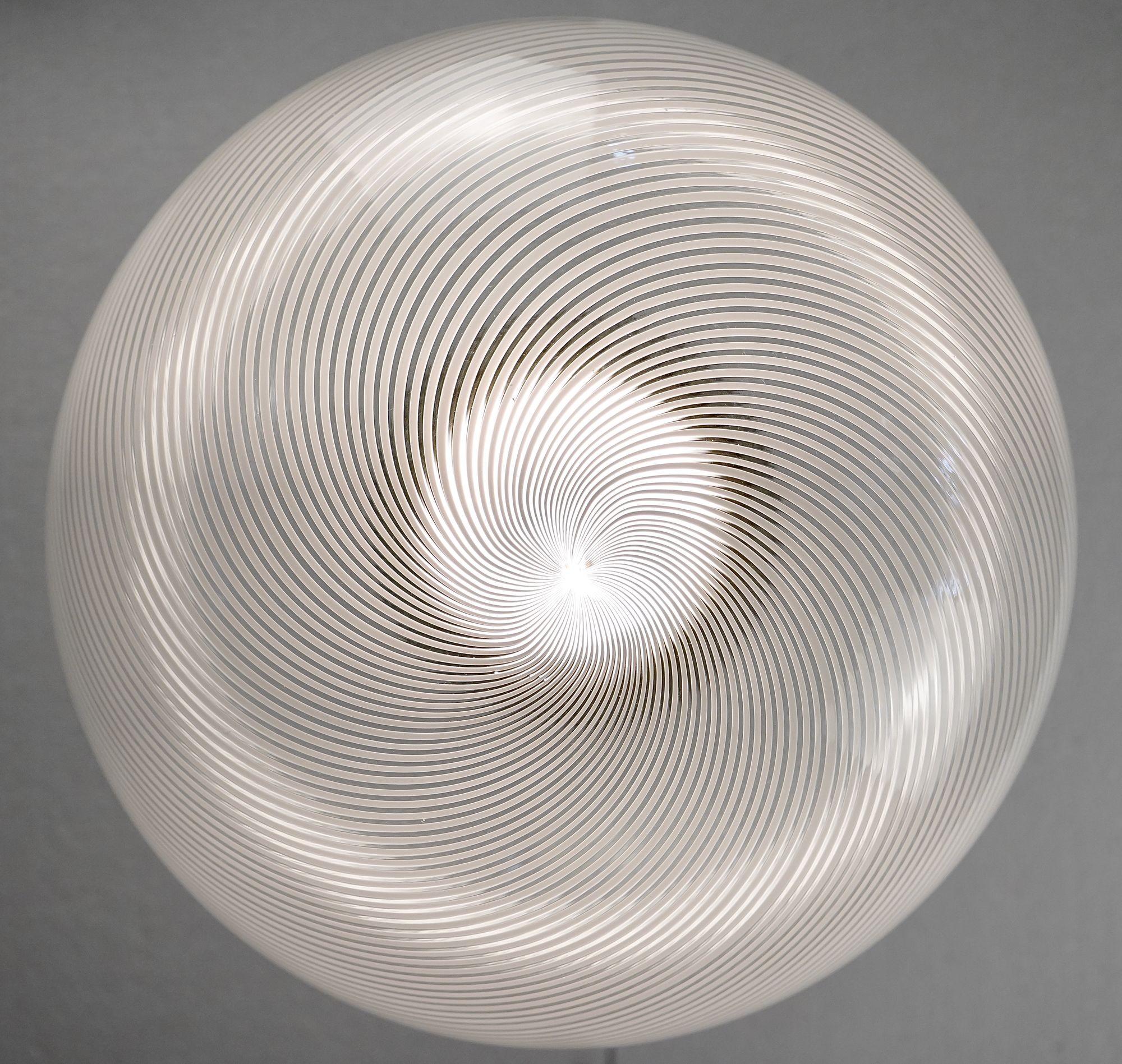 Gaia Trittico, 3 sphères en verre Murano White Mezza Filigrana, Piattelli Design en vente 8