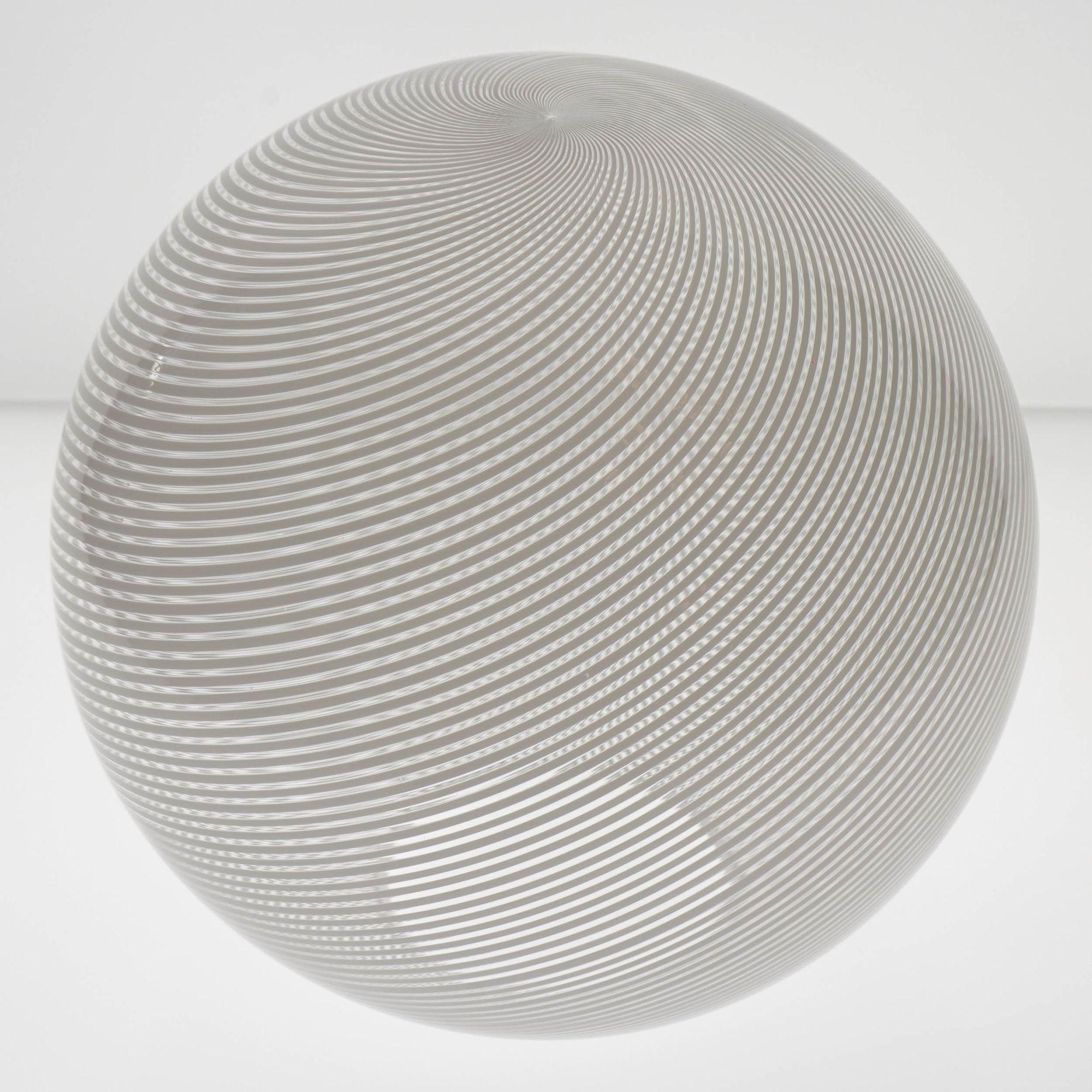 Gaia Trittico, 3 sphères en verre Murano White Mezza Filigrana, Piattelli Design en vente 12