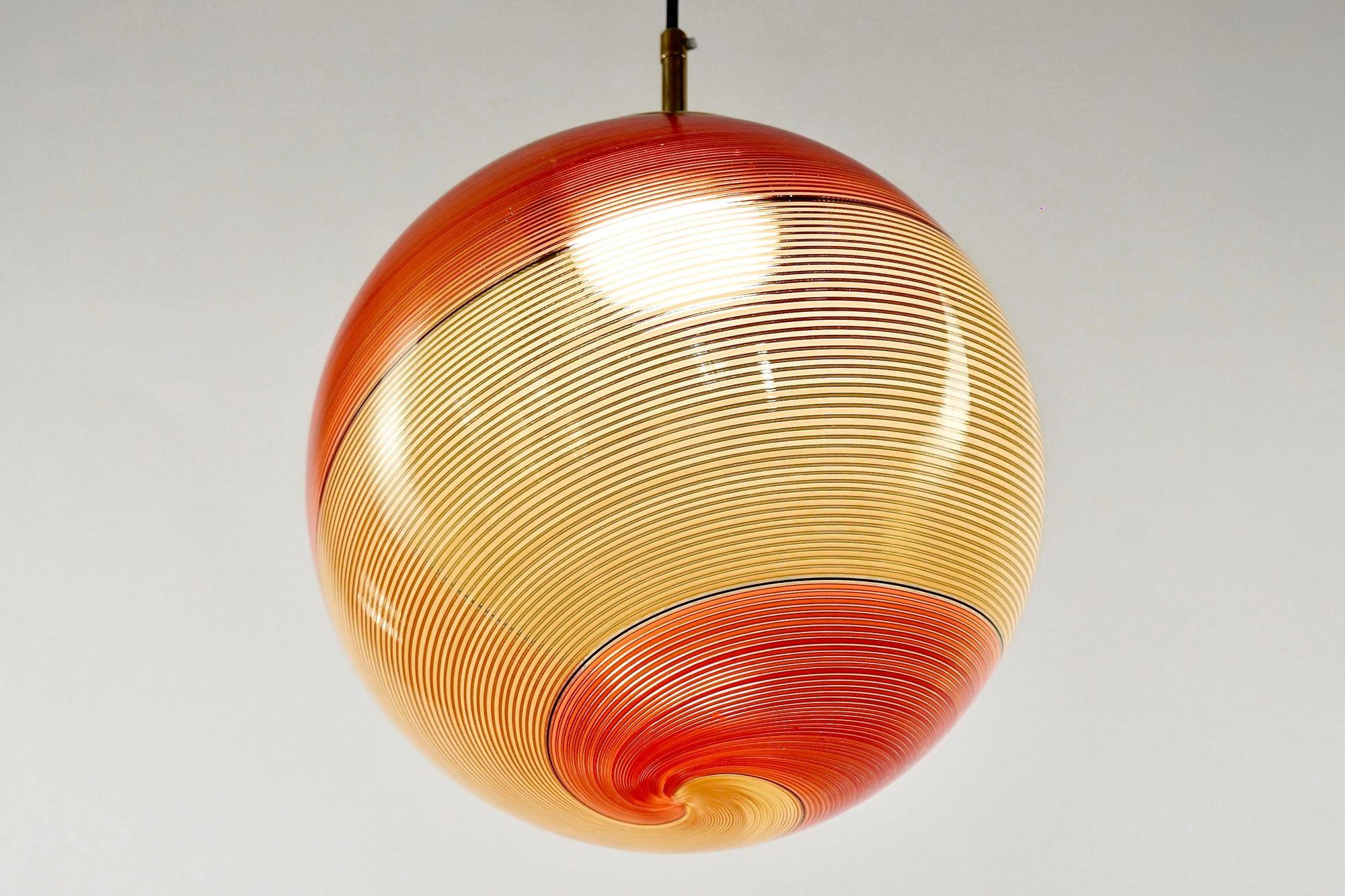Gaia Trittico, 3er-Set Murano-Bernstein- und roter Filigrana-Anhänger Piattelli-Design im Angebot 3