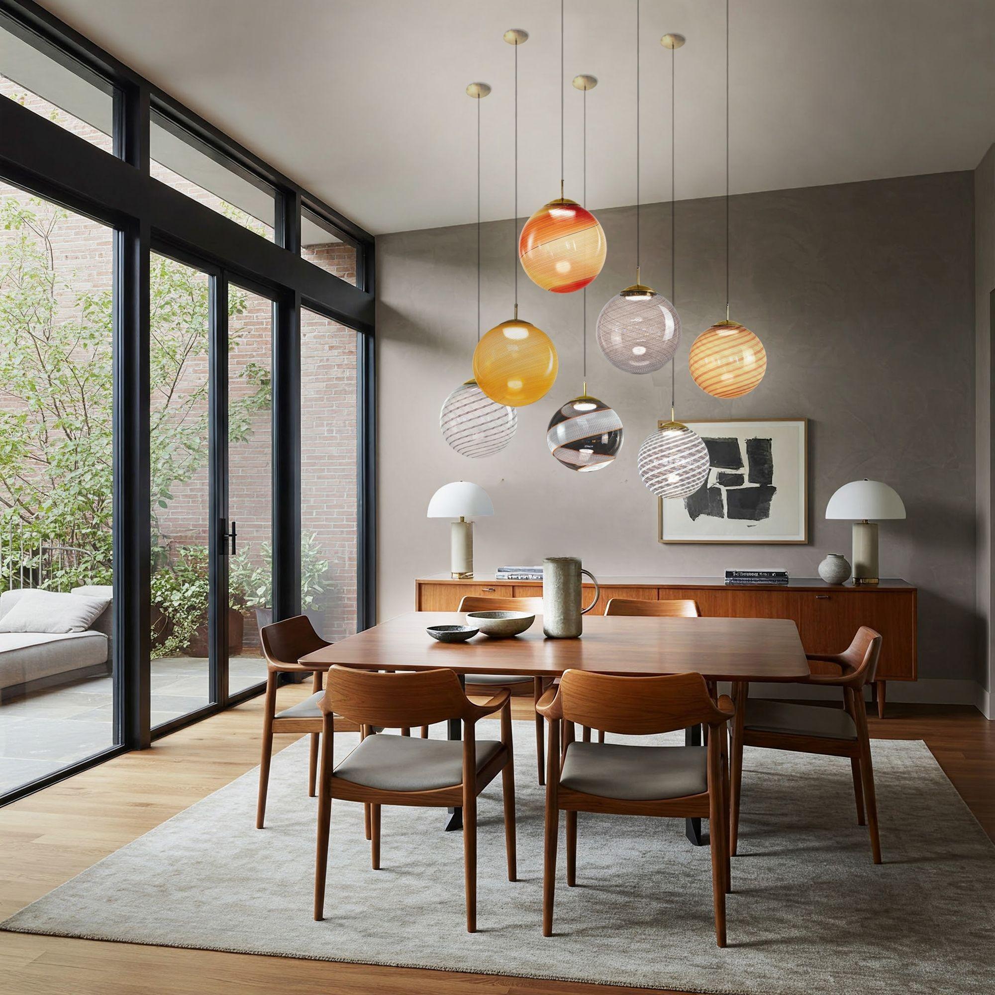 Gaia Trittico, 3er-Set Murano-Bernstein- und roter Filigrana-Anhänger Piattelli-Design im Angebot 4