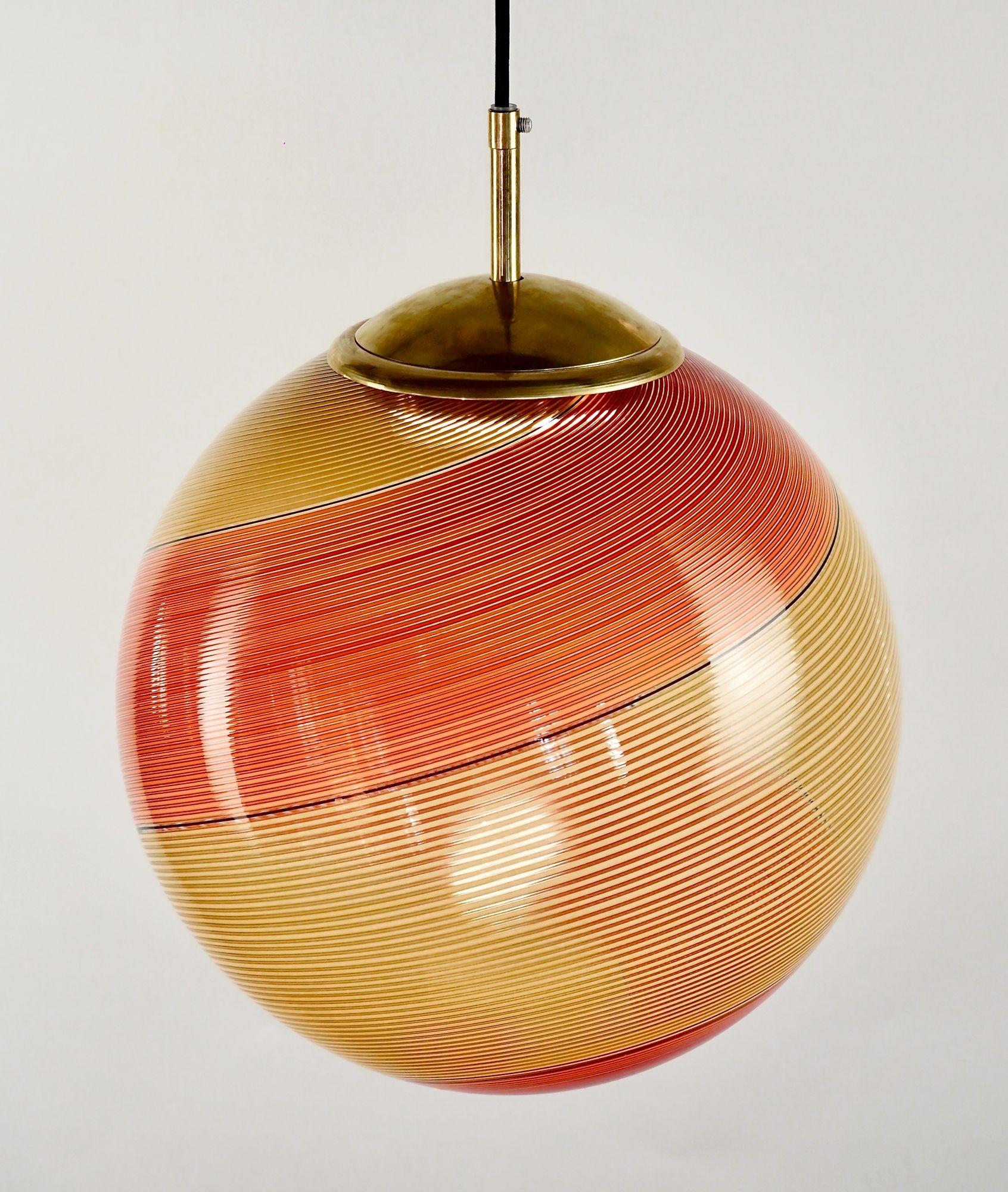 Gaia Trittico, 3er-Set Murano-Bernstein- und roter Filigrana-Anhänger Piattelli-Design im Angebot 6