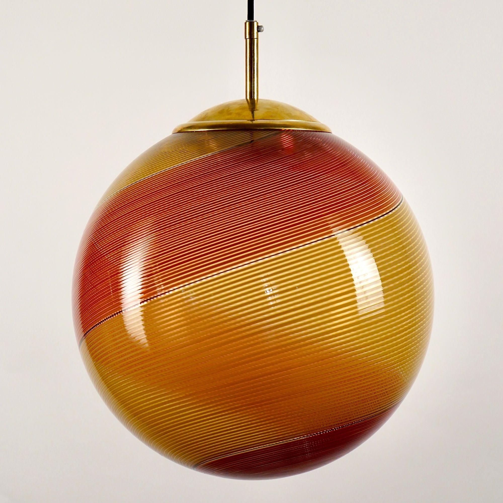 Gaia Trittico, 3er-Set Murano-Bernstein- und roter Filigrana-Anhänger Piattelli-Design im Angebot 8