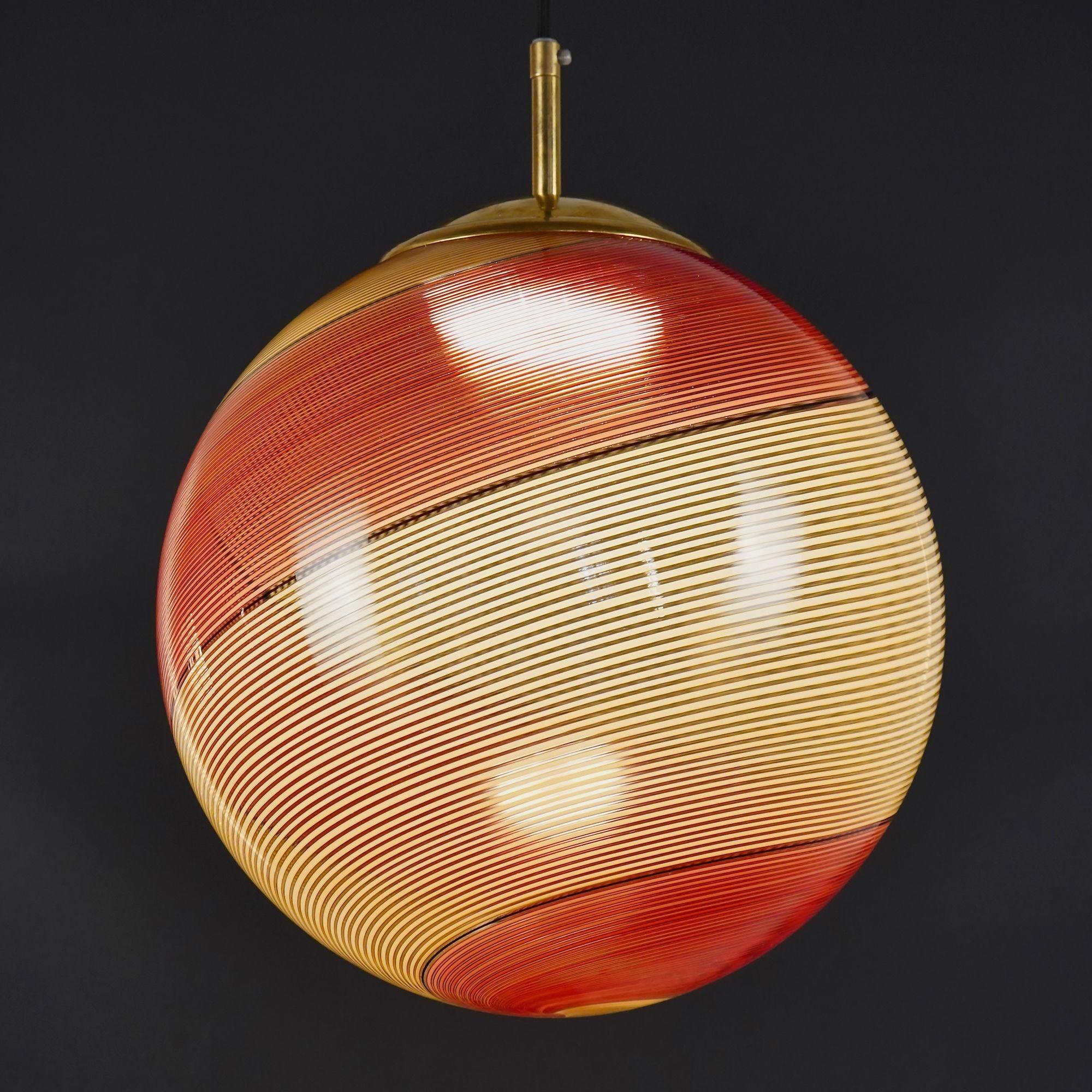 Gaia Trittico, 3er-Set Murano-Bernstein- und roter Filigrana-Anhänger Piattelli-Design im Angebot 10