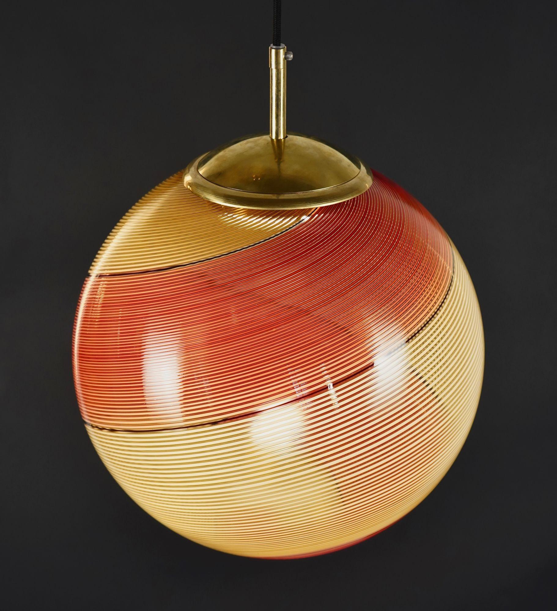 Gaia Trittico, 3er-Set Murano-Bernstein- und roter Filigrana-Anhänger Piattelli-Design im Angebot 12