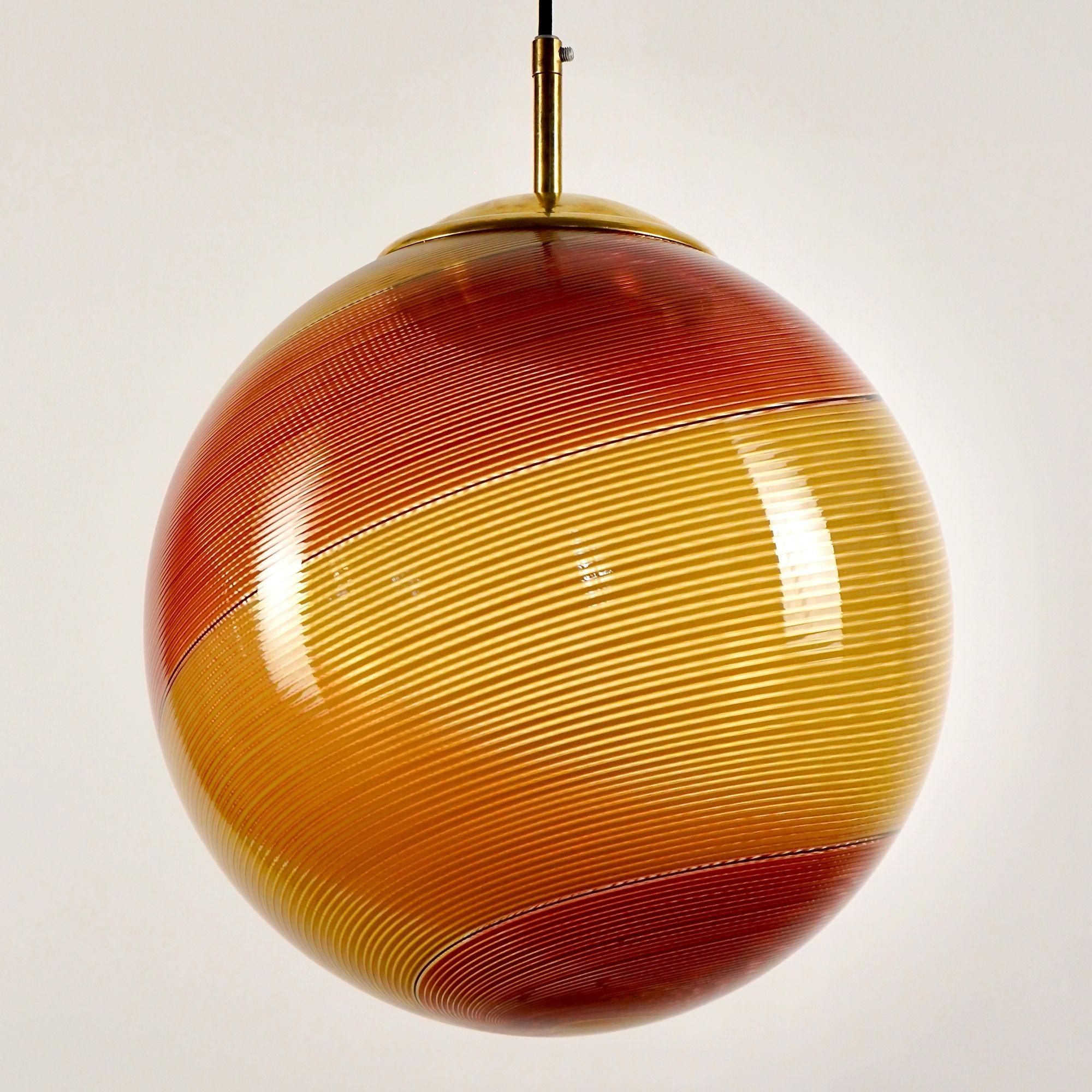 Gaia Trittico, 3er-Set Murano-Bernstein- und roter Filigrana-Anhänger Piattelli-Design im Angebot 13