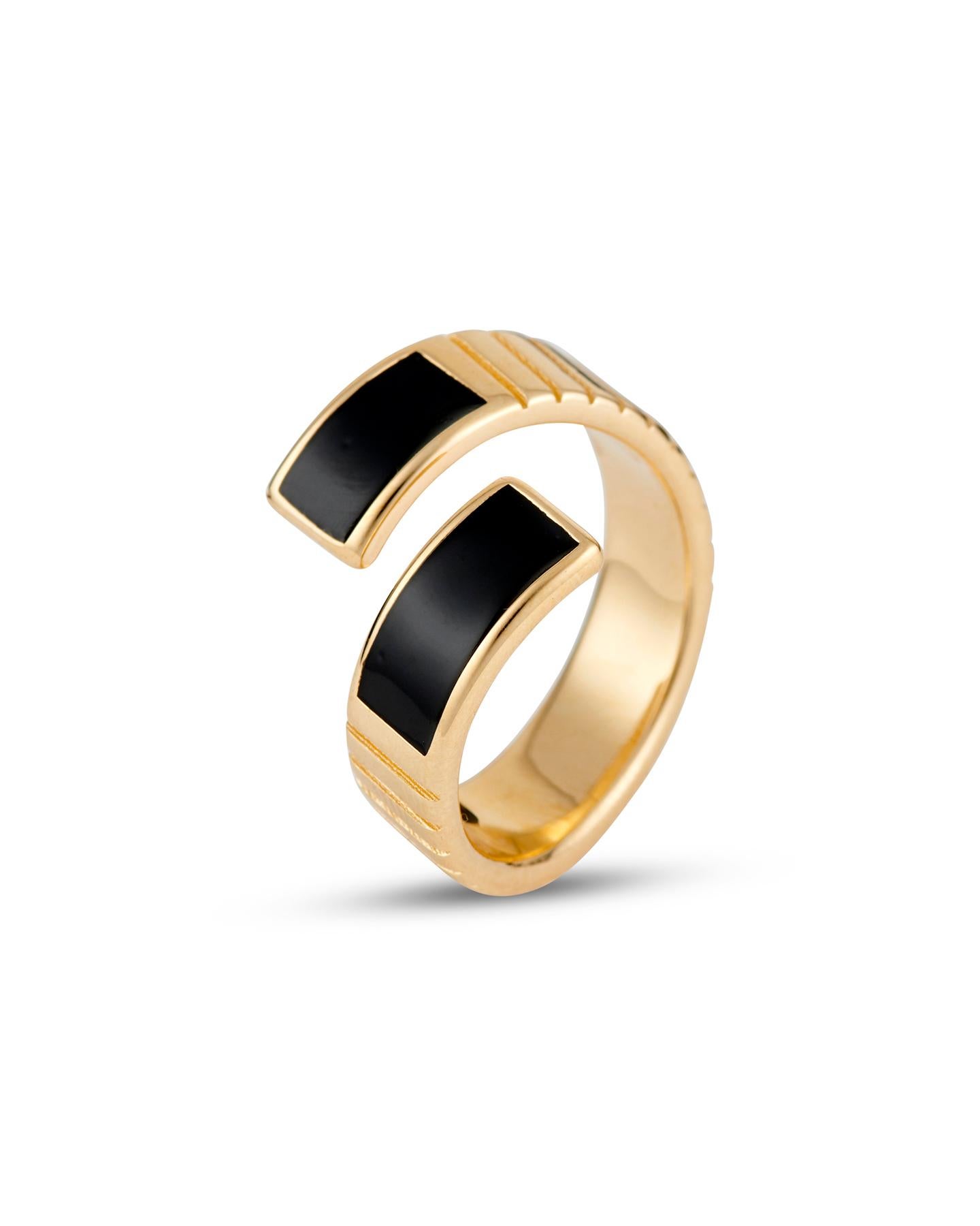 Quadrato Anello Twist in oro - Misura 6 in vendita