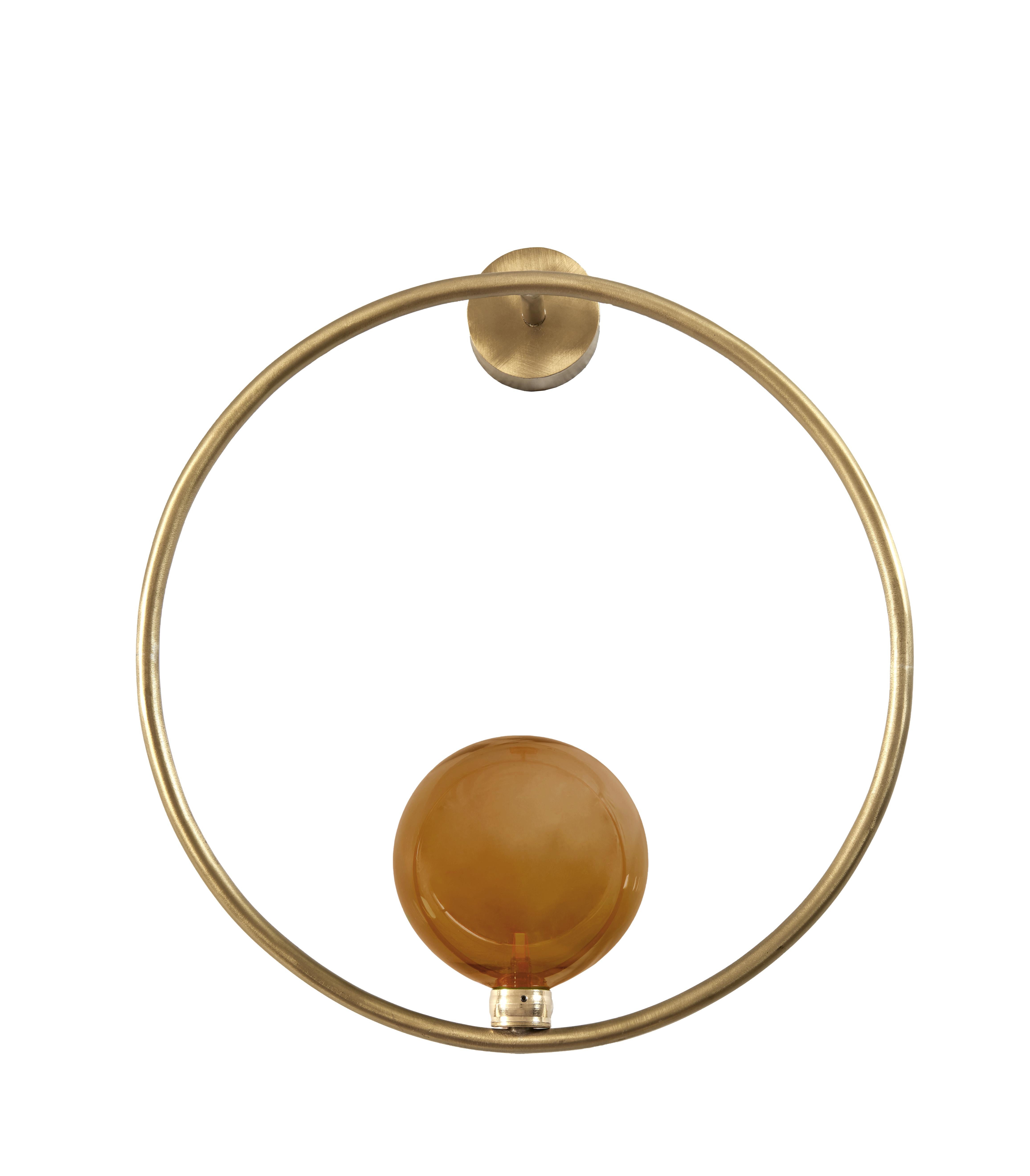 Modern Gaia Wall Lamp by Emilie Lemardeley, 21st Century, Brass & Hand-Blown Glass For Sale