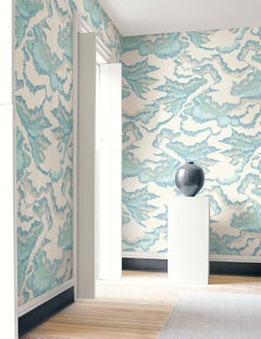 Gaia Wallpaper and Custom Mural on Non-Woven Paper in Color Sienna, Brown, Green