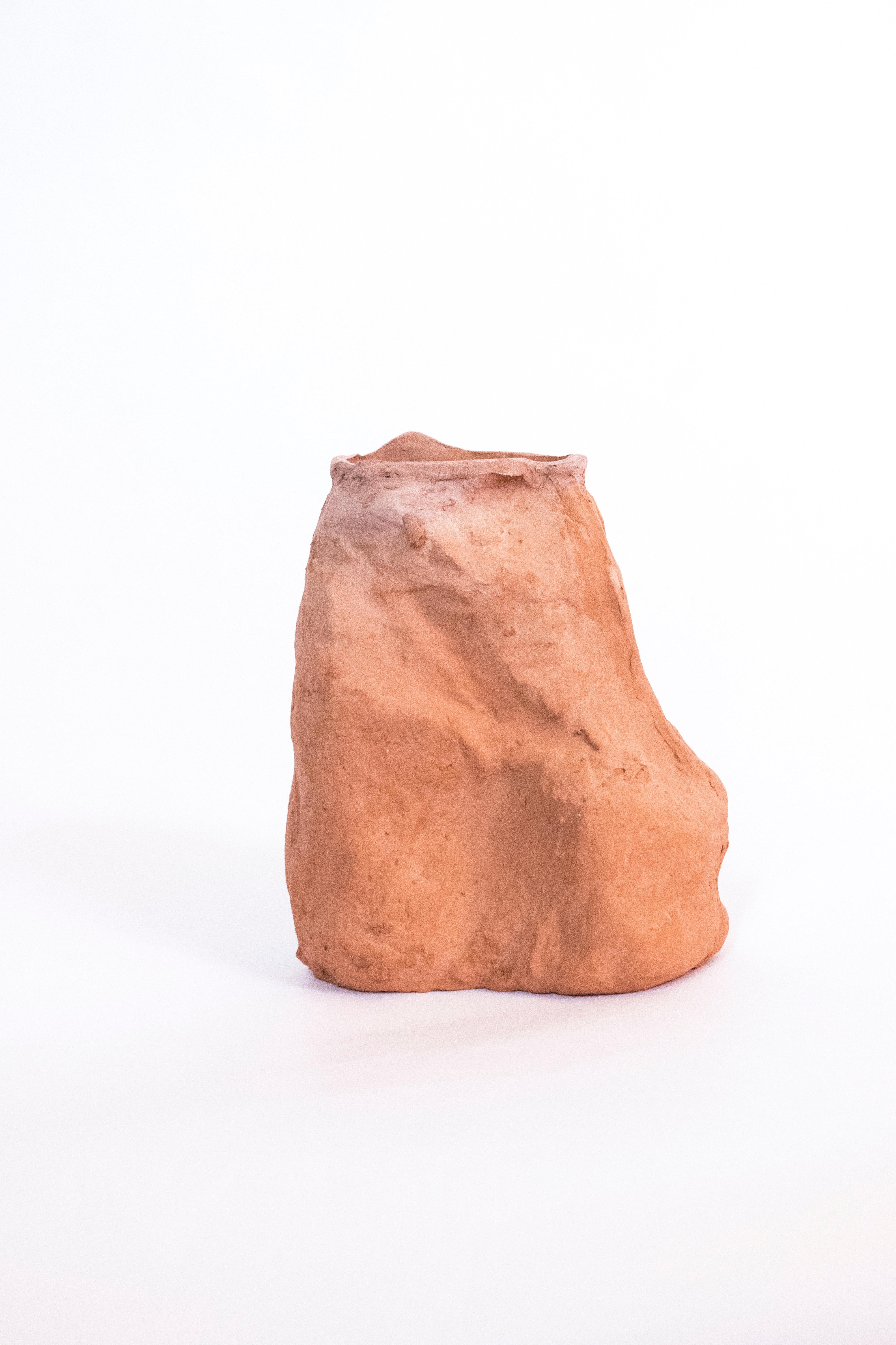 Gaïamorphisme, vase organique unique, Aurore
Mesures : 14 x 11 x 7 cm

Implanté dans l'estuaire de la Gironde, le procédé Gaïamorphisme incarne la topographie locale à travers la matière première disponible en utilisant des techniques céramiques