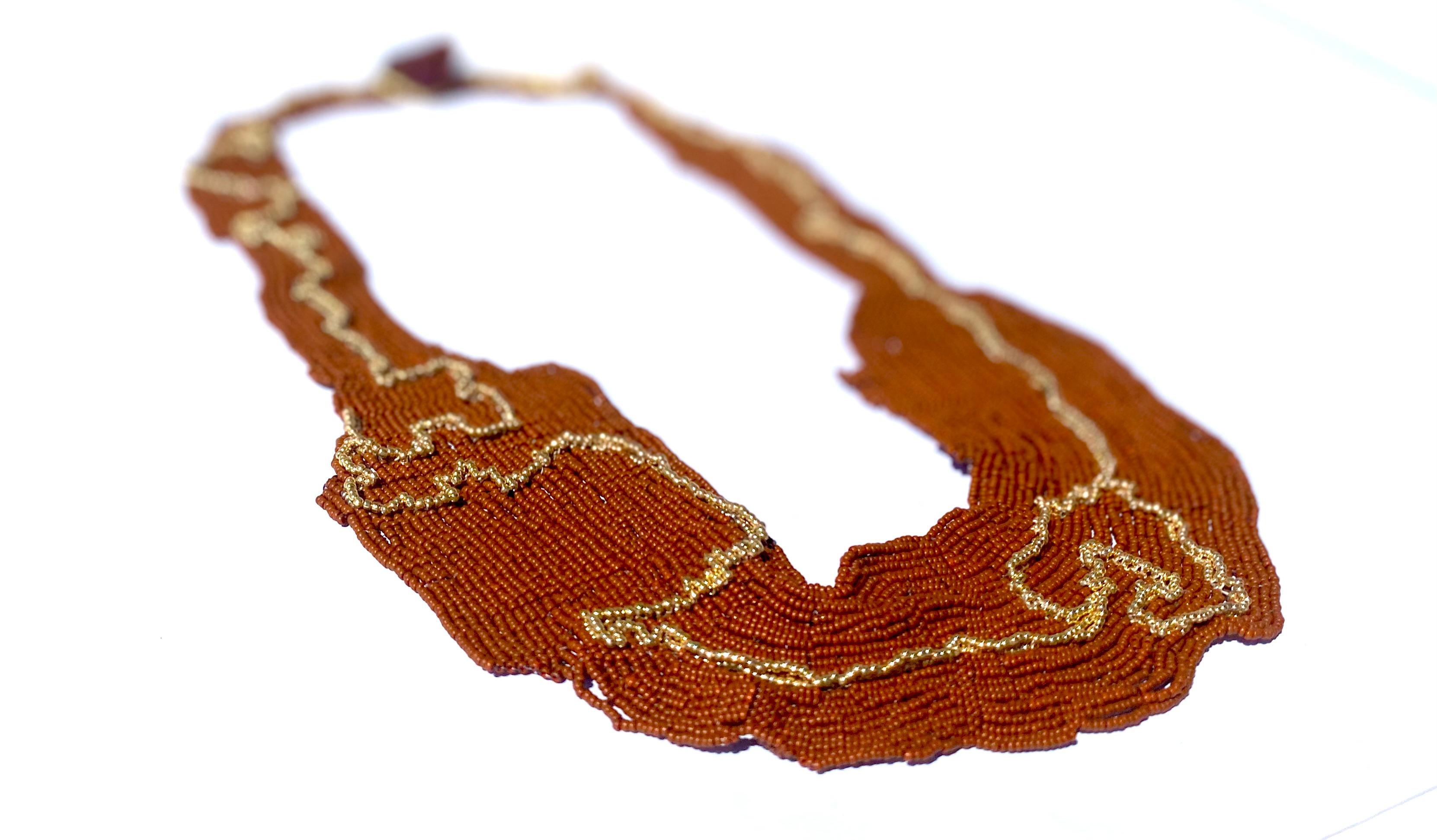 Artisan Gaia's Gold Path Statement Necklace For Sale