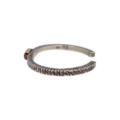 Gail Bird Yazzie Johnson Sterling Silber Gold Lünette Korallen Manschette Armband #25167