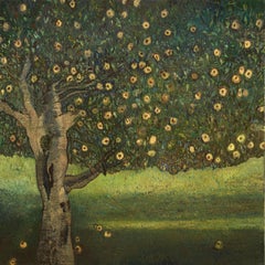 «Un día al estilo Klimt», óleo contemporáneo sobre lienzo, 48x48 pulgadas, firmado