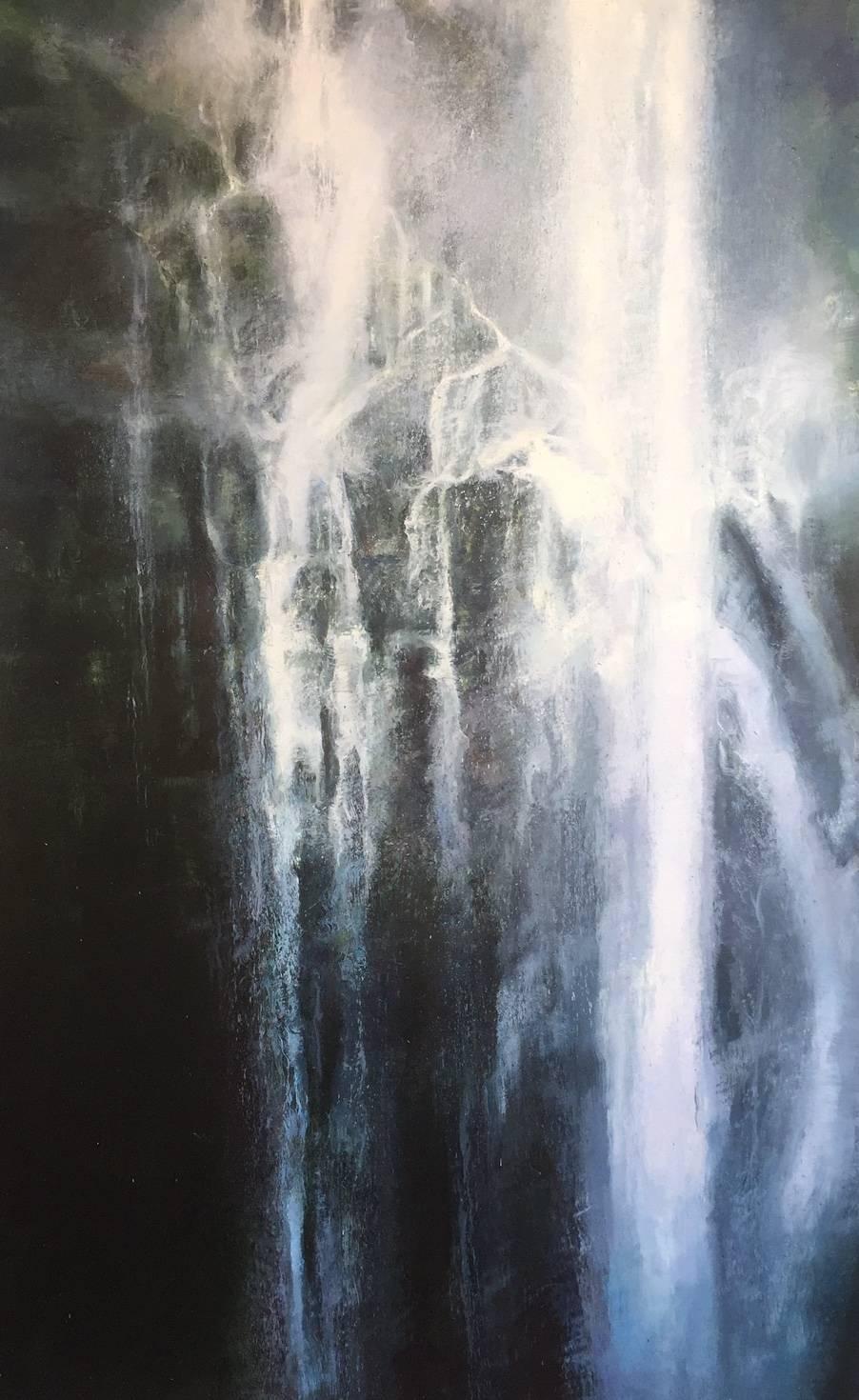 Gail Chase-Bien Abstract Painting - Lava Falls / oil on linen over wood