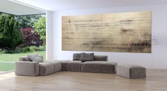 Rachmaninov "Carta a Sergei" díptico al óleo inspirado en la música del violonchelo 6x18 pies