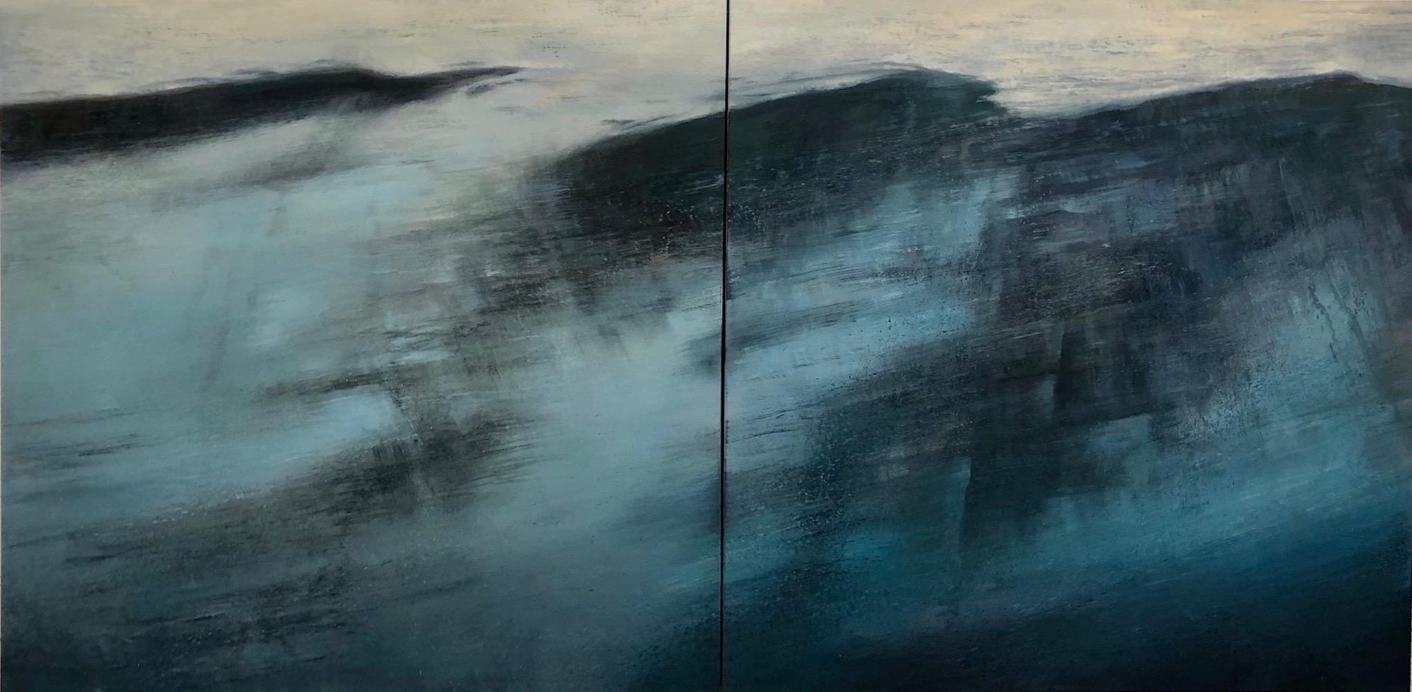 Gail Chase-Bien Abstract Painting - Ten Mile Beach (diptych)
